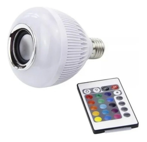 Lâmpada Luz Led Com Bluetooth Caixa De Som + Controle