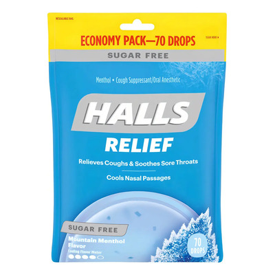 Halls Relief Mountain Menthol Flavor Sin Azúcar 70 Pack | MercadoLibre