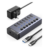 Dockstation Hub 7 Em 1 Ugreen Usb-c Para 7* Usb 3.0 Dc 12v