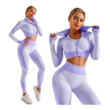 Leggings Set Ropa Deportiva Fitness Conjunto Shirt 3 Pzas