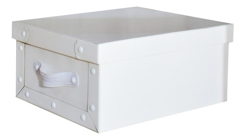 Caja Baulera Blanca Organizadora Mediana 39x30x18cm