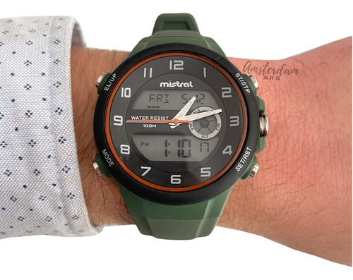 Reloj Mistral Hombre Modelo  Gadx-vl  Anadigi  Sumergible 