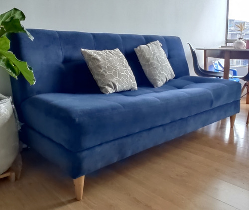 Sofá Cama Moderno Azul