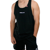 Playera Sin Mangas Tank Oversized Fresafit Negro Gym Basic