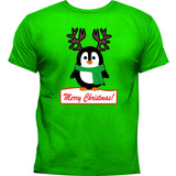 Camisetas Navideñas Pinguino Navidad Adultos Y  Niños M11