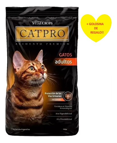 Alimento Vitalcrops Catpro Gato Adulto 15k + Regalo!!