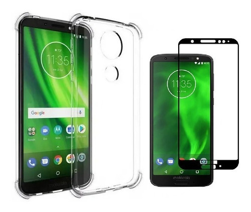 Capa Capinha + Pel.vidro 3d+ Pel. Camera Para Moto G6 Plus