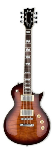 Guitarra Eléctrica Ltd Ec Series Ec-256 De Arce/caoba Dark Brown Sunburst Con Diapasón De Jatoba Asado