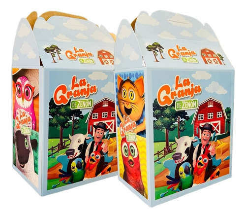 40 Cajas Dulceros Personajes Fiesta Carton Aguinaldos Bolo