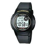 Reloj Casio F-200w-9a Originales Local Barrio Belgranop Color De La Malla Resina Color Del Bisel Azul/negro Color Del Fondo Negro