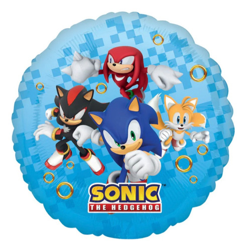 Globos Sonic Erizo Metálicos 5 Piezas