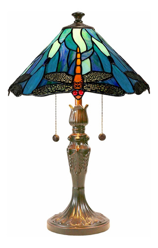 Tt19215 Lámpara De Mesa Huxley Dragonfly Tiffany, Bron...