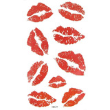 Mapofbeauty Bright Watermelon Red Lip Prints - Adhesivo Tem.