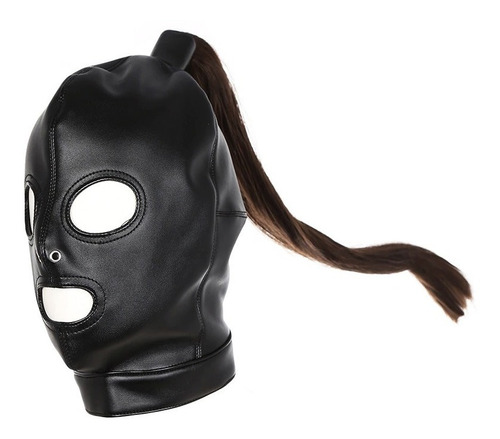 Máscara Negra Disfraz Cosplay Halloween Piel Sintética