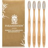 Juego De 4 Cepillos De Dientes De Bambú Natural Paramexview 