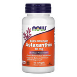 Astaxantina 10mg Now Foods Extra Força 60 Soft Importado