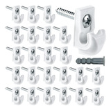 Paquete De 24 Clips De Pared Blancos Para Estantes De Armar.