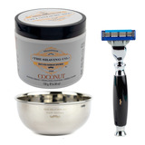 The Shaving Co Kit Rastrillo Negro Crema Afeitar Coco Bowl