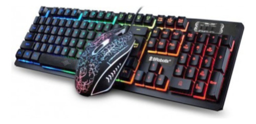 Teclado Y Mouse Usb Rgb Negro Brobotix 458977