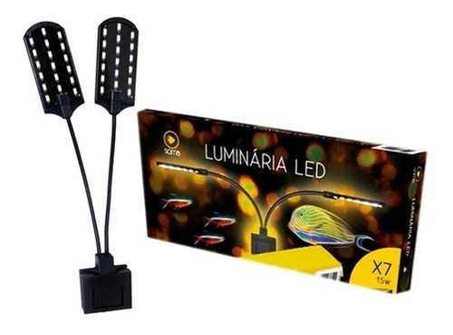 Luminária Soma X7 15w Modelo Preto C/ Led Cor Branco E Azul 110v