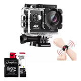 Camara Deportiva Video 4k Wifi Sumergible Gopr Control + Sd