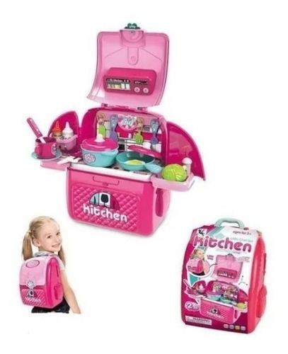 Set De Cocina Infantil Maleta 2 En 1 Con Accesorios