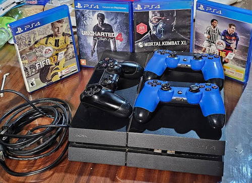 Playstation 4  Standard 1tb + 3 Joystick Y 4 Juegos Fisicos