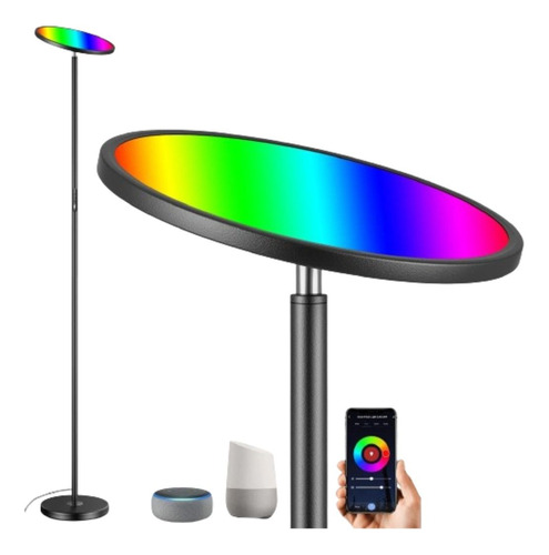 Lampara Pie Decoracion Led Rgb Alexa Oficina Hogar