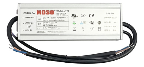 Driver Moso 240w 0.15 - 1.50a  1-10v Ip67 