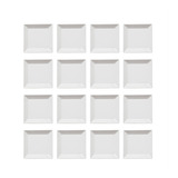 Set Platos X12 Ceramica Blanca 26x26 Cuadrado Grande C