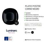 Set X 6 Plato Postre Carine Luminarc Calidad Vidrio Templado