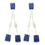 2 Unids Vga Divisor Macho A Doble Hembra Salida Cable Adapta