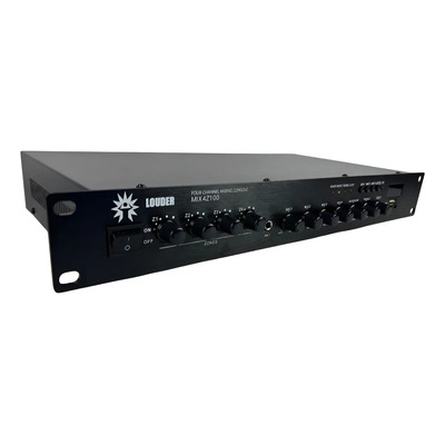 Amplificador Sonido Ambiental 4 Zonas Linea100v Tranformador Color Negro Potencia De Salida Rms 100 W | Envío gratis