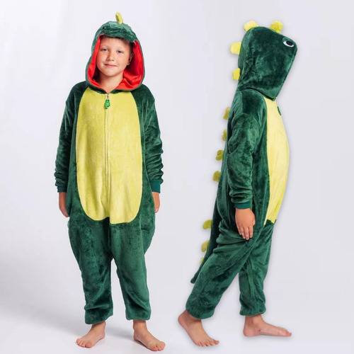 Pijama Macacão Infantil Dinossauro Kigurumi Cosplay Promoção