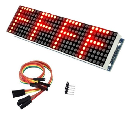 Módulo  De 4 Matrices Led 8x8 Color Rojo Max7219 Arduino