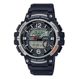 Reloj Casio Wsc-1250h-1avcf Men's Fishing Gear 10 Años Bat Color De La Correa Negro Color Del Bisel Plateado/negro Color Del Fondo Negro