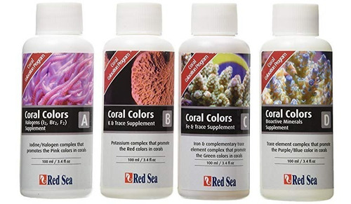 Red Sea Fish Pharm Are22040 4-pack Coral Colores Abcd Suplem