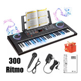 Teclado Musical Piano De 61 Teclas Electronico 300 Ritmos