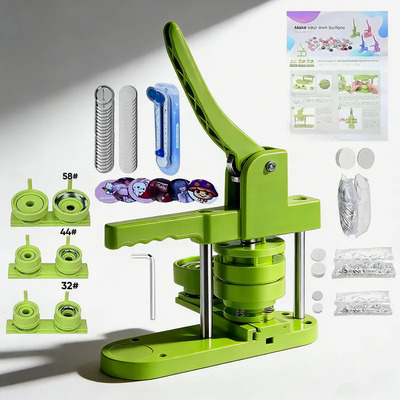 Máquina Para Hacer Botones Publicitarios 32/44/58mm Pack 300 Verde