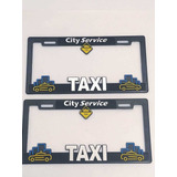 Par Portaplacas Taxi City Service