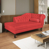 Diva Recamier Dora 130cm Lado Esquerdo Corano Vermelho Ba