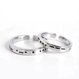 2 Anillos Promesa Codigo Morse De Plata Fina 925 Amor Regalo