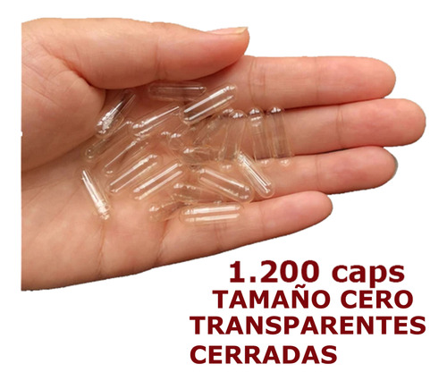Capsulas Gelatina  Vacias Cerradas Num 0 Transparente 1200