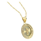 Medalla San Judas Tadeo Y  Cadena 2mm 10k Oro Amarillo