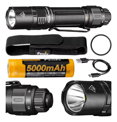 Linterna Led Fenix Pd36 Tac Recargable 3000 Lumen + Bateria. Color De La Luz Blanco