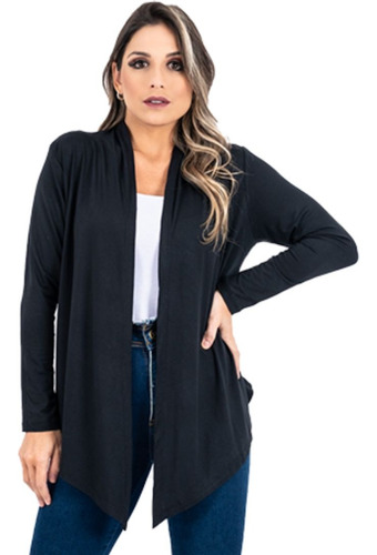 Cardigan Kimono Casaco Feminino Blusa Casaquinho Liso