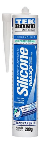 Silicone Para Aquários Maxx Tekbond Transparente 280g