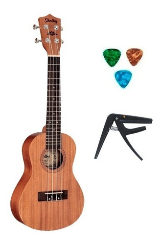 Ukulele Shelby Concert Su23m + 3 Palhetas + Capotraste