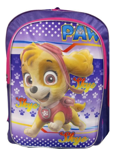 Mochila Escolar Primaria 3d Estampado Princesa Peaches, Paw Patroll Merlina Para Niñas