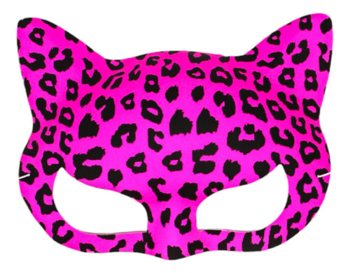 Antifaz Leopardo × 3 Fluor Fucsia Cotillón Cumpleaños 